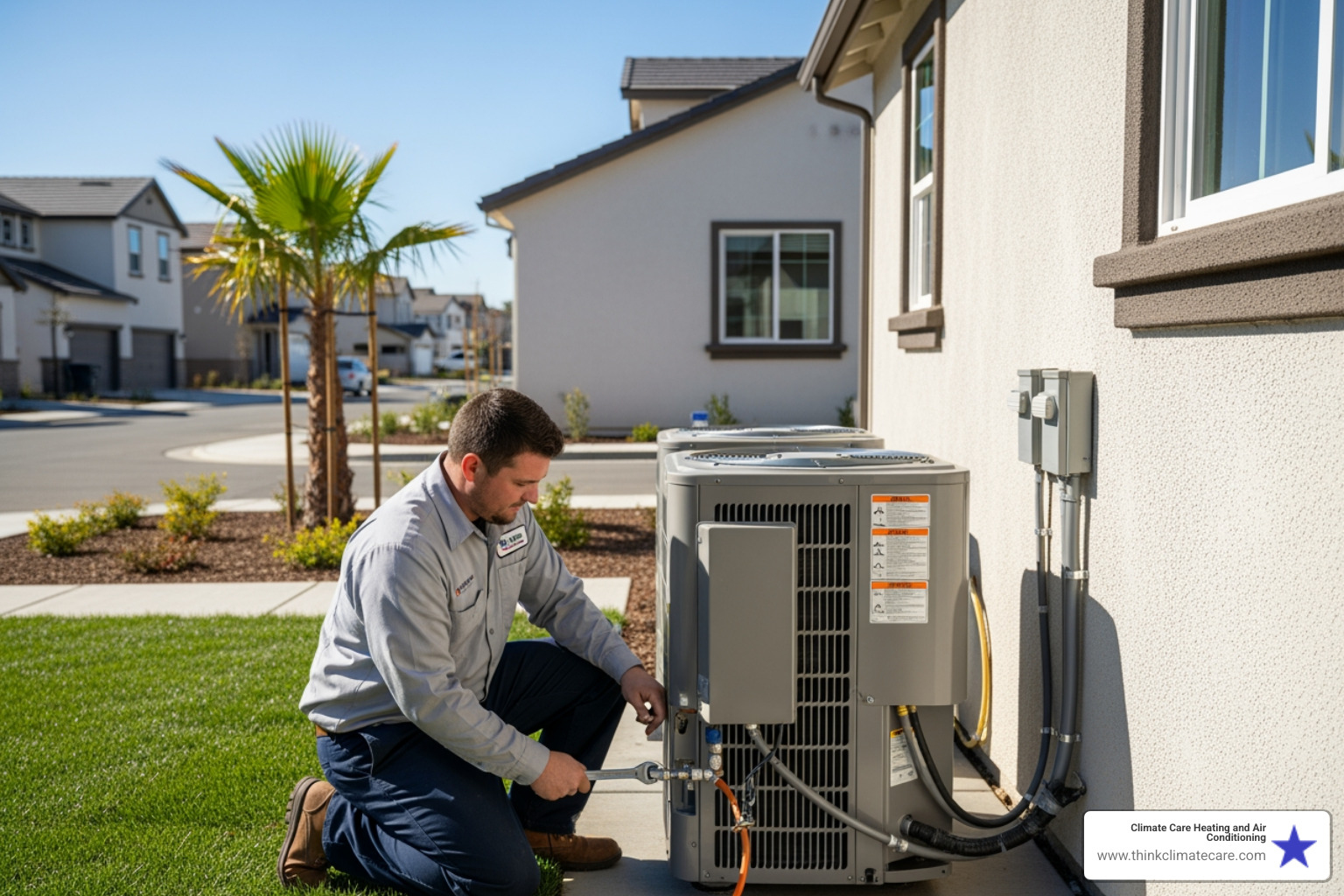 Find HVAC companies that can install a new dual mode heat pump in Manteca.