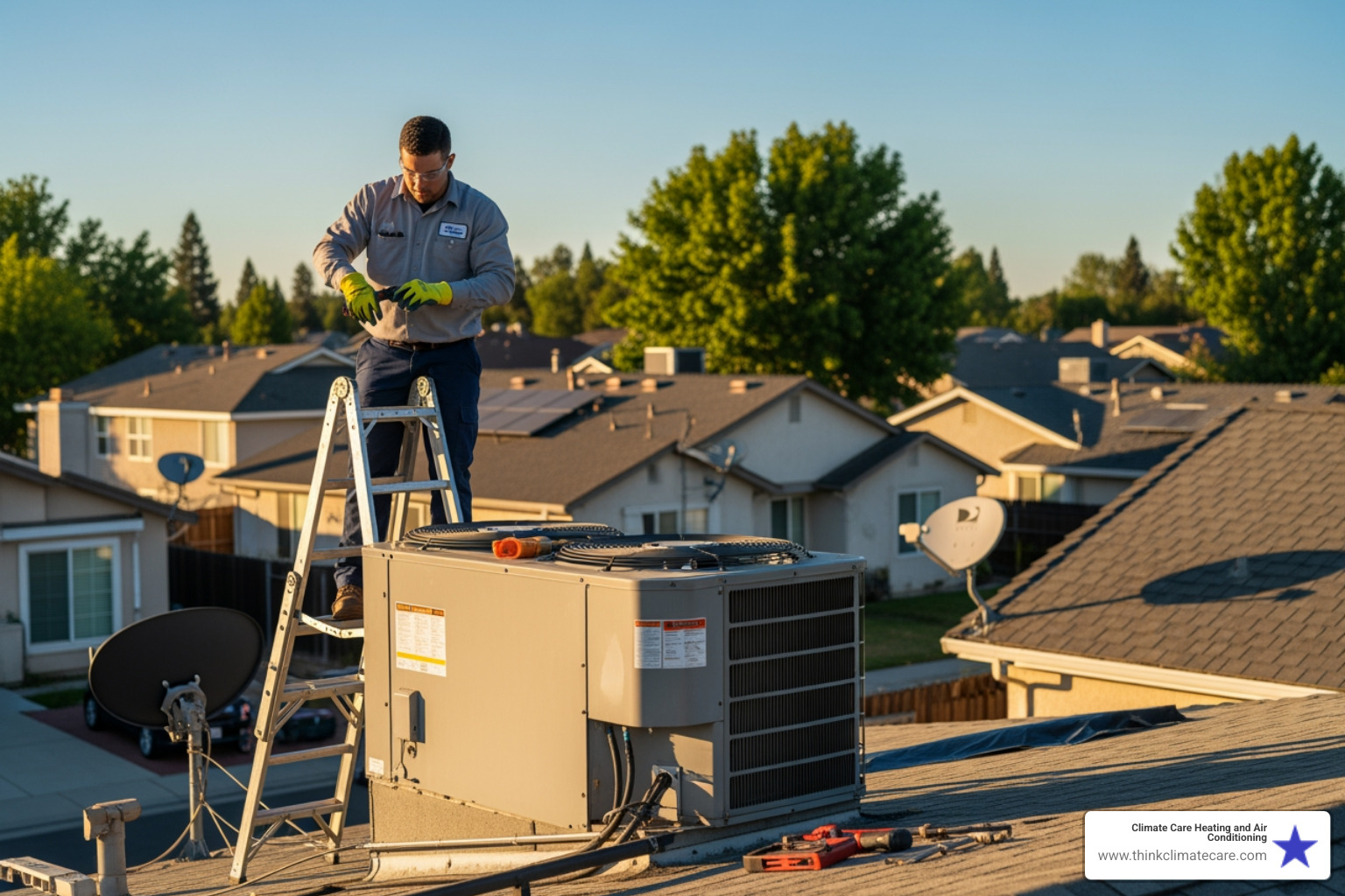 Infographic showing top 5 signs your North Highlands HVAC system needs repair: weak airflow from vents, air conditioner blowing warm air, strange grinding or squealing noises, sudden spike in energy bills, and water pooling near indoor unit - hvac repair north highlands ca Infographic showing top 5 signs your North Highlands HVAC system needs repair: weak airflow from vents, air conditioner blowing warm air, strange grinding or squealing noises, sudden spike in energy bills, and water pooling near indoor unit - hvac repair north highlands ca