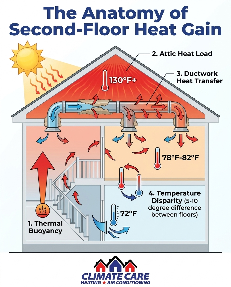 The Anatomy of Second-Floor Heat Gain