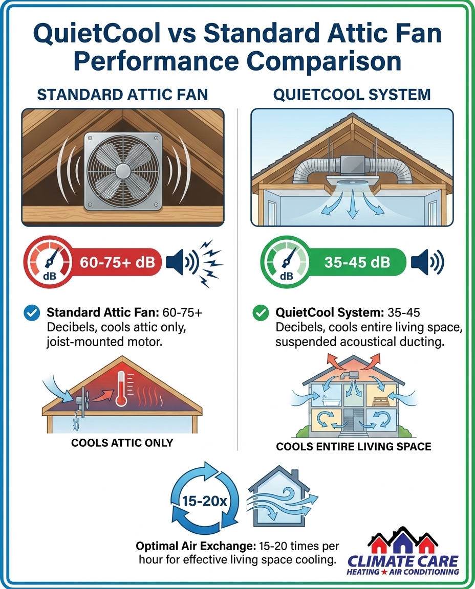 QuietCool vs Standard Attic Fan Performance Comparison