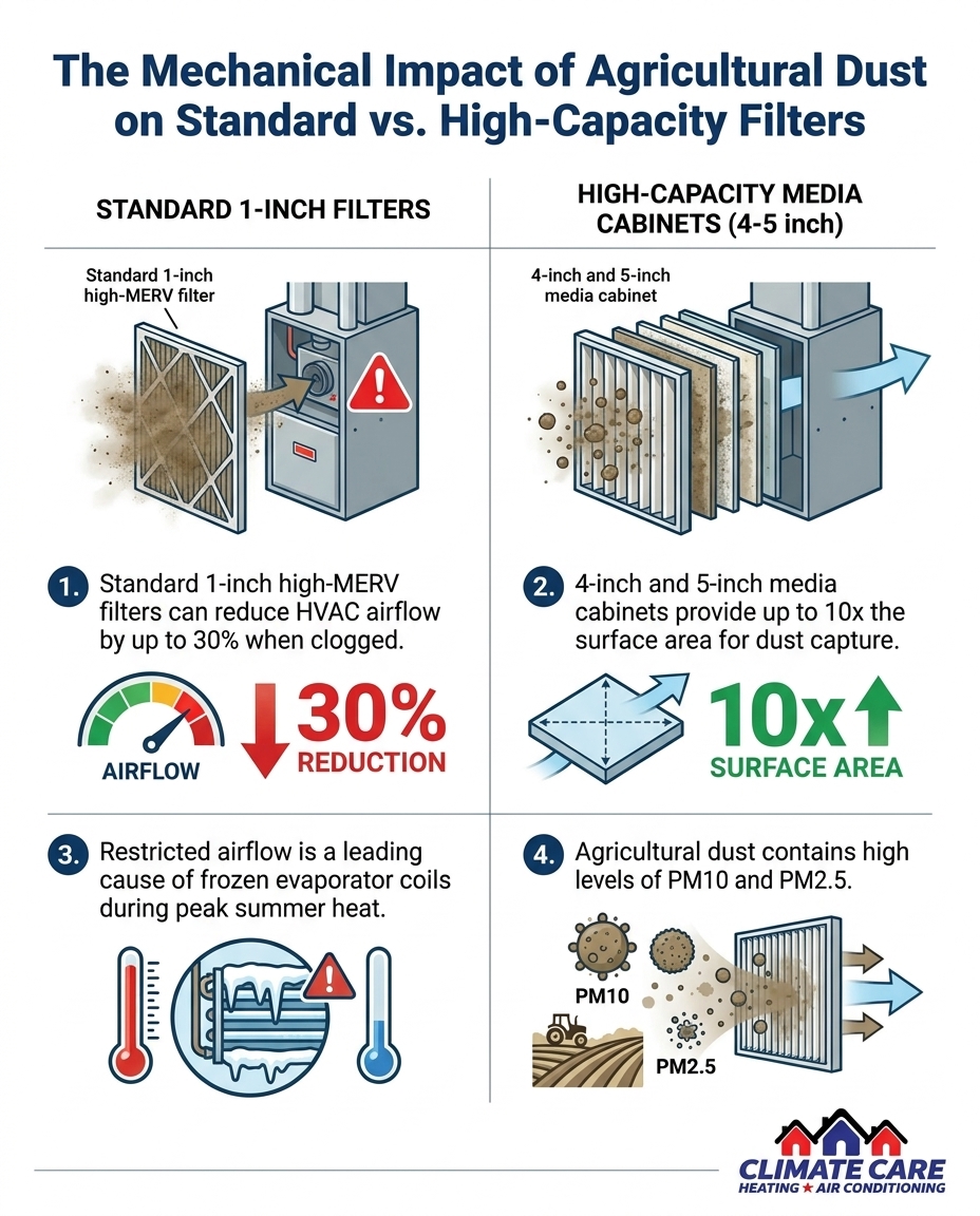 The Mechanical Impact of Agricultural Dust on Standard vs. High-Capacity Filters