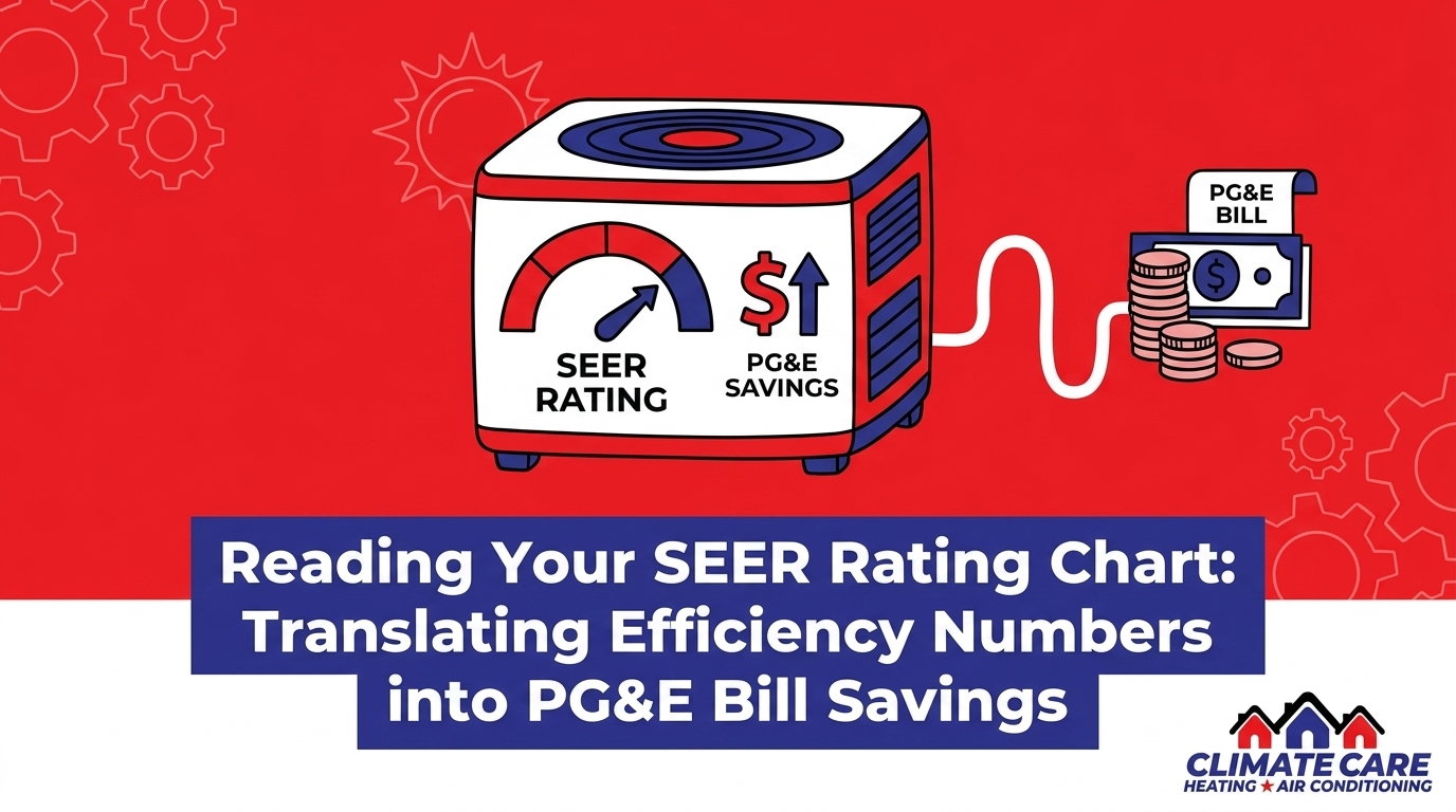 Reading Your SEER Rating Chart: Translating Efficiency Numbers into PG&E Bill Savings