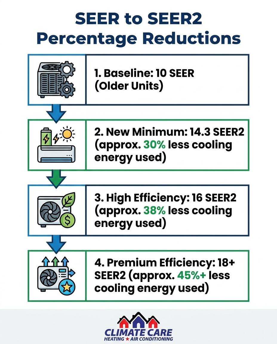 SEER to SEER2 Percentage Reductions