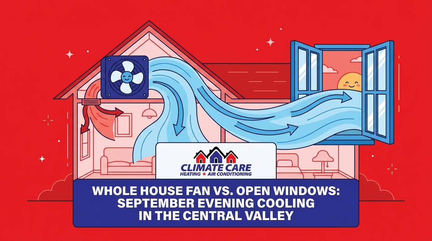 Whole House Fan vs. Open Windows for September Evening Cooling in the Central Valley