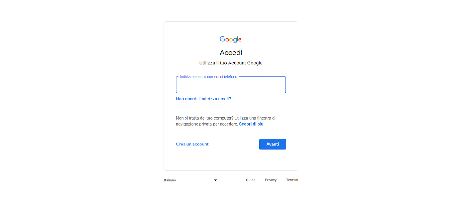 come creare account google business profile