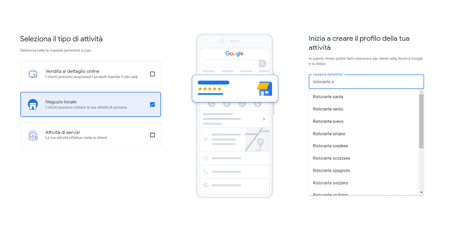 come scegliere categoria google business profile