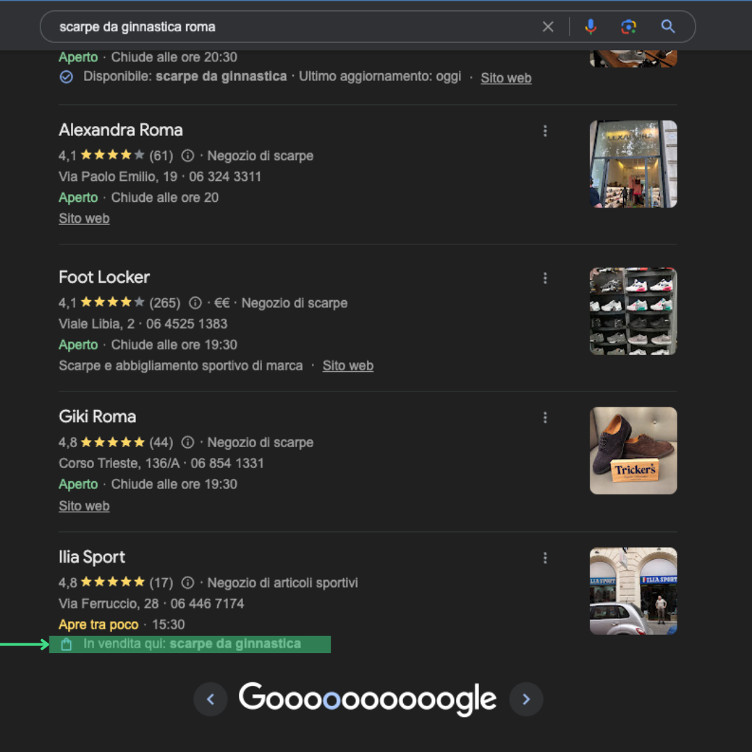 esempio justification offerta google business profile