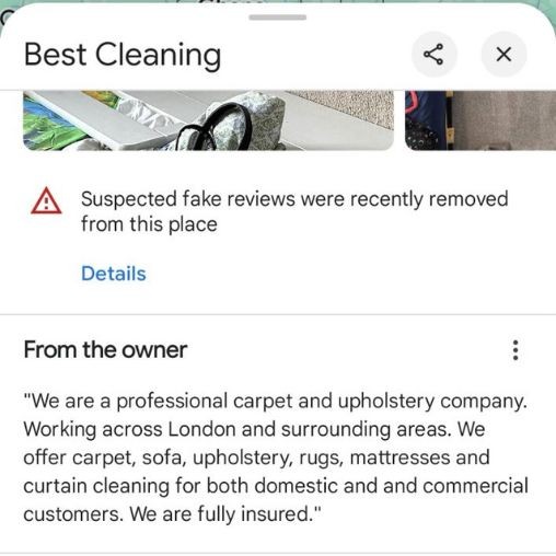 conseguenze recensioni sospette google business rofile