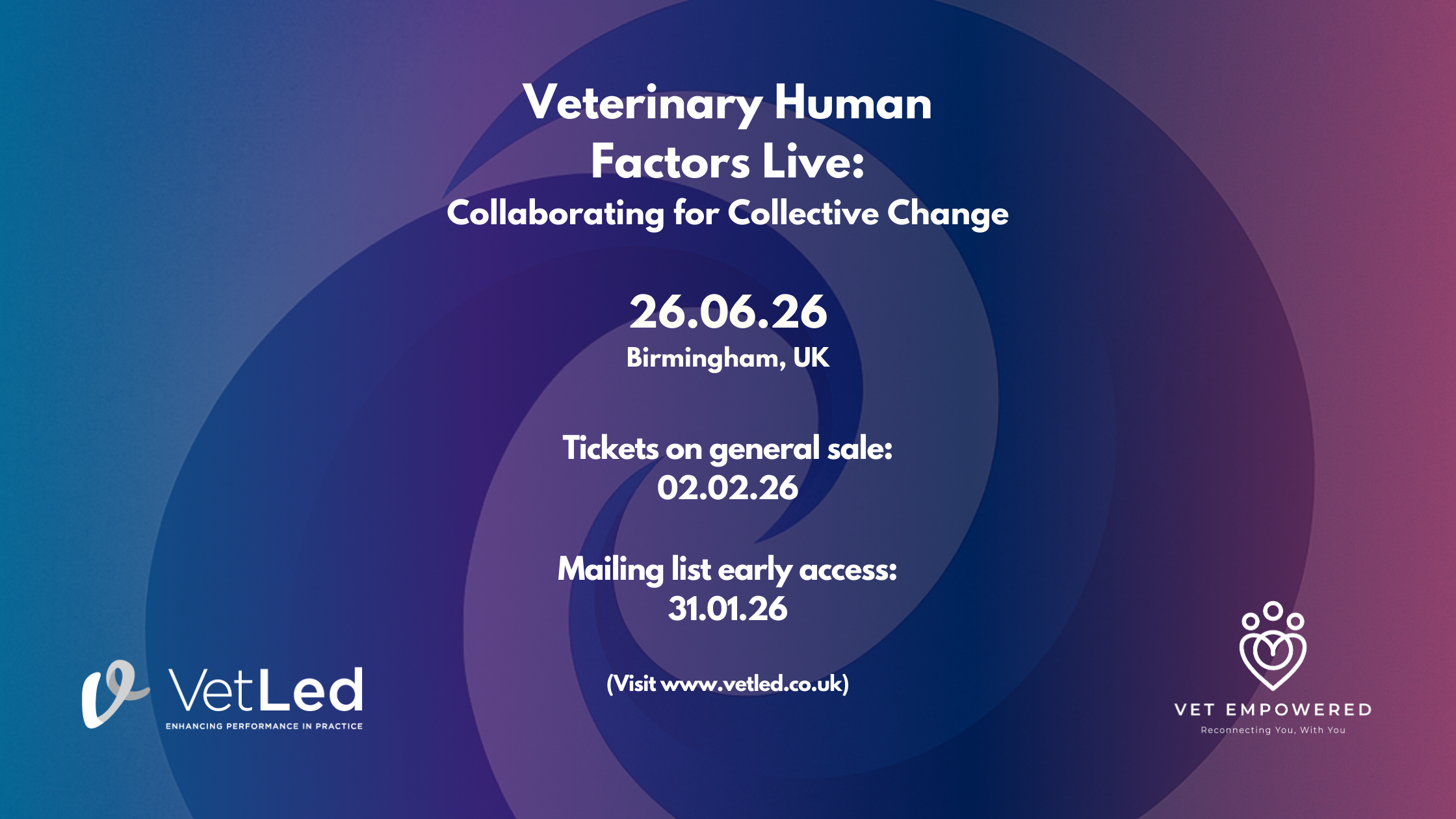 Veterinary Human Factors Live 2026: Collaborating For Collective Change