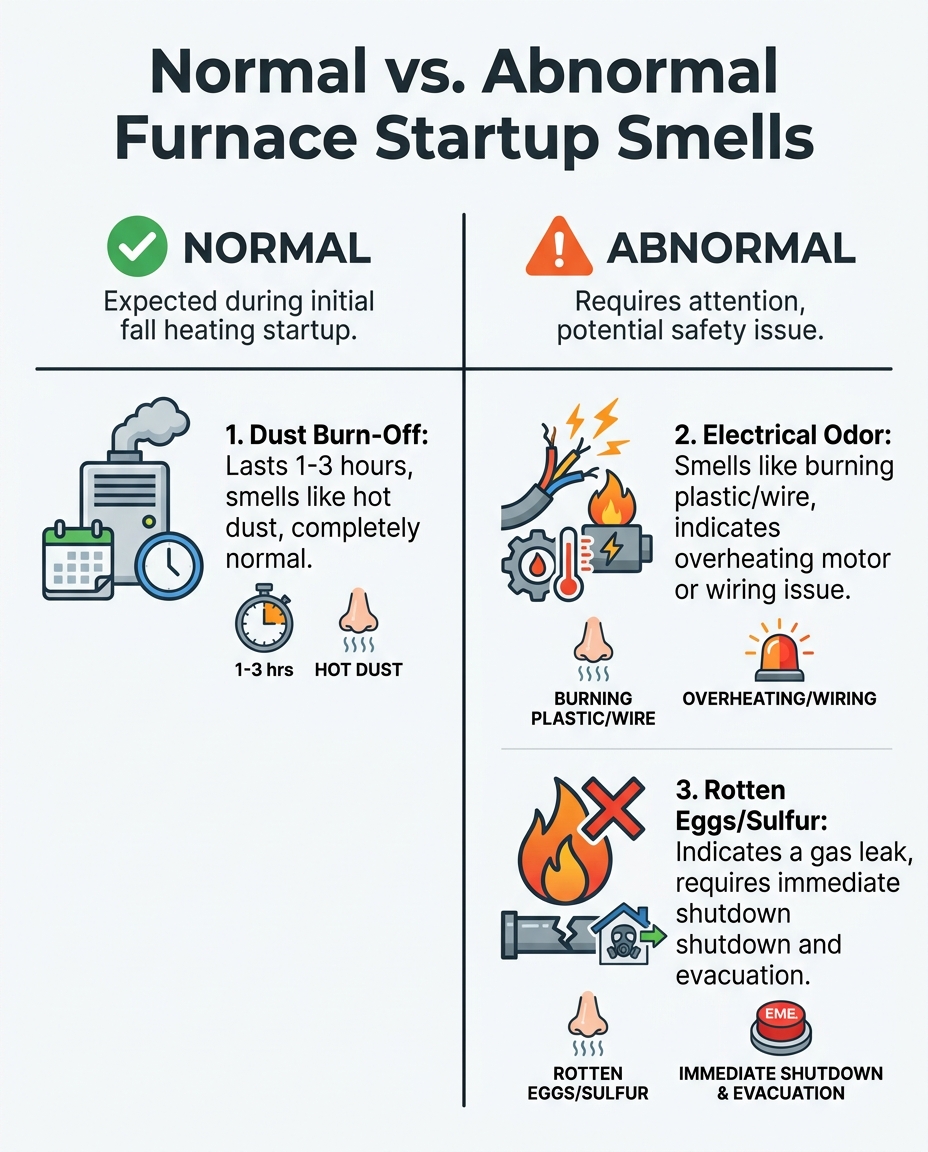 Normal vs. Abnormal Furnace Startup Smells