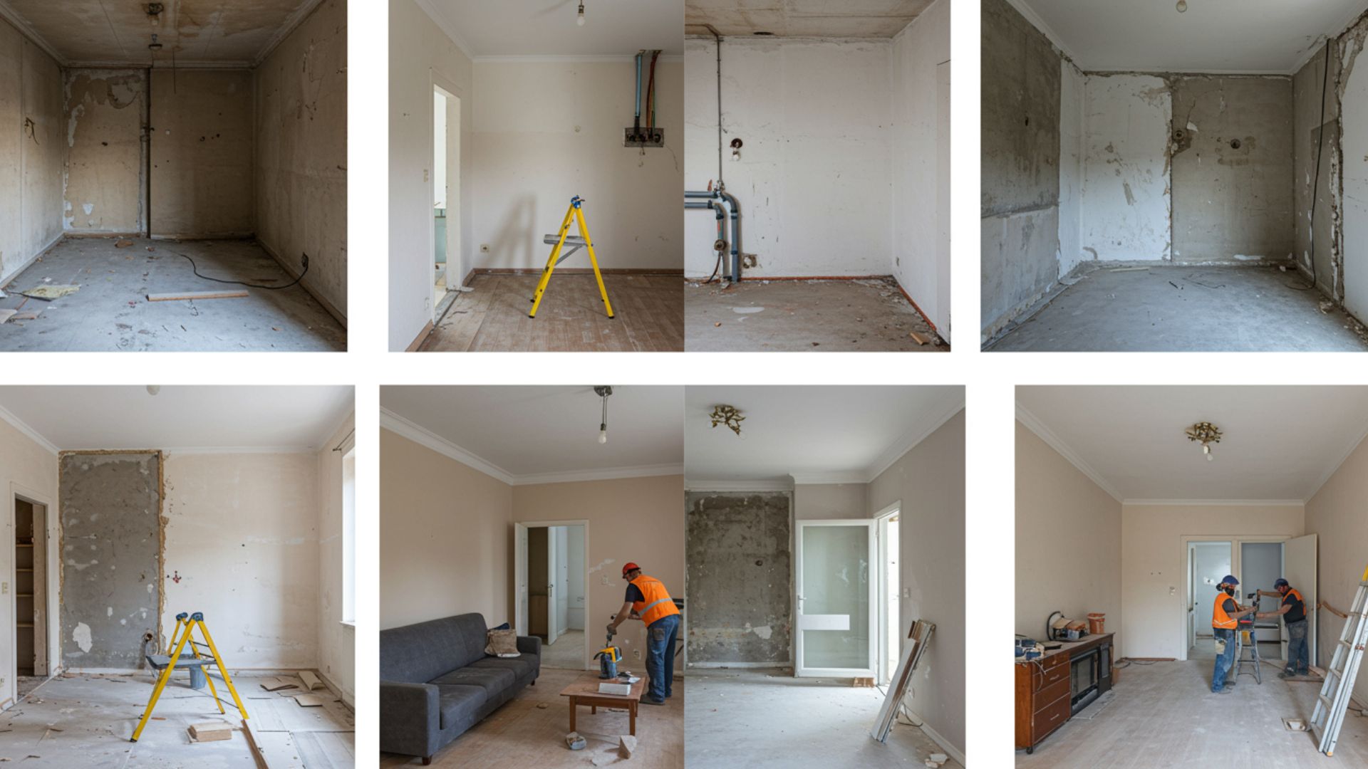 Fases de la reforma interior de un piso antiguo: demolición, saneamiento de instalaciones y trabajos de albañilería