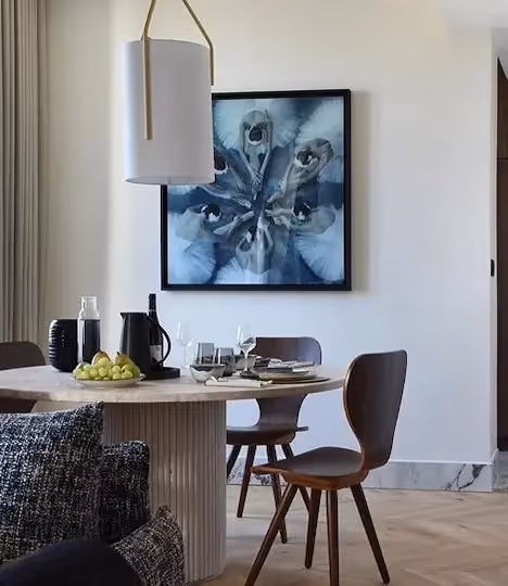 Table set in a furnished apartment for a long stay, Yuna.