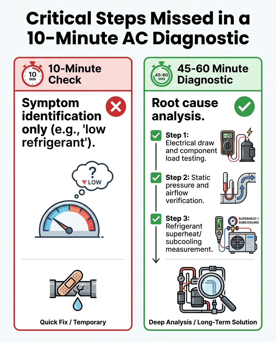 Critical Steps Missed in a 10-Minute AC Diagnostic