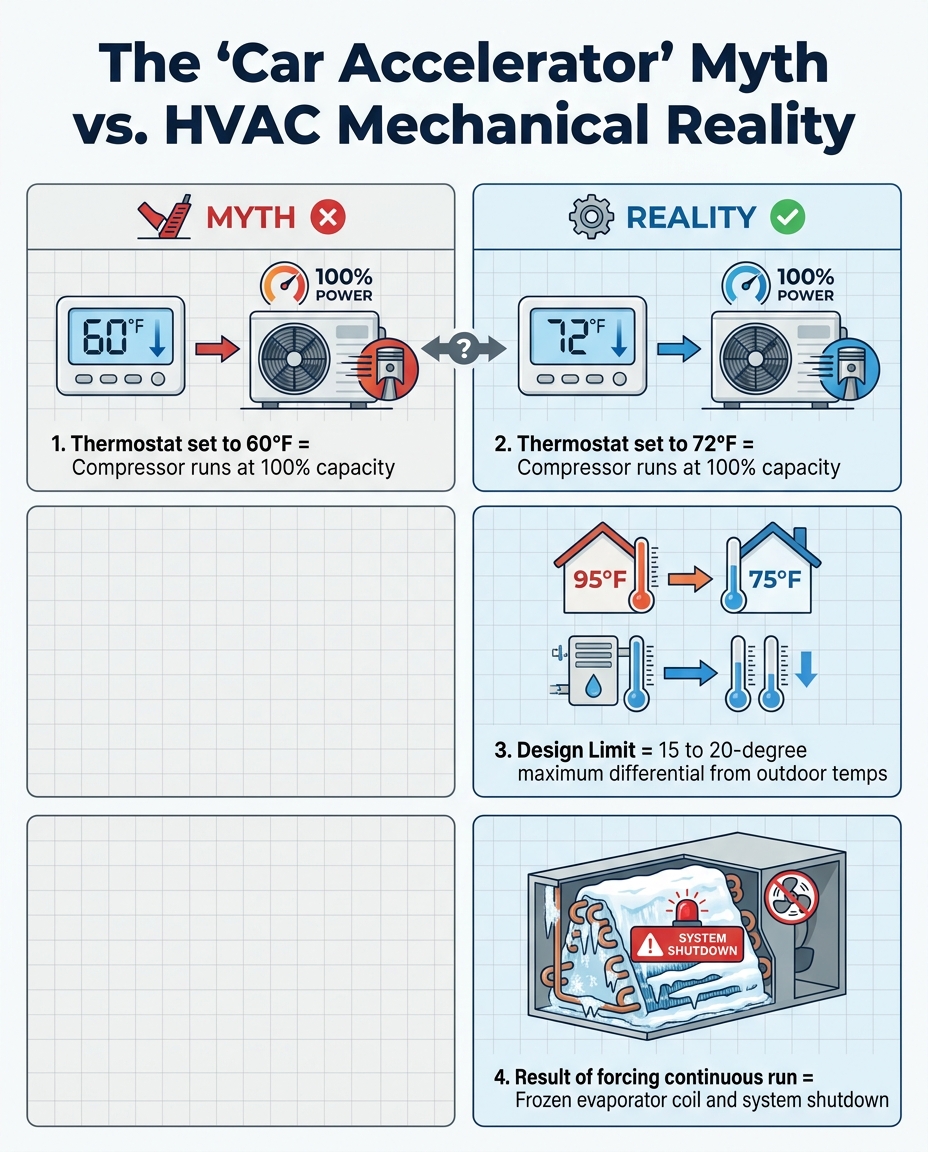 The 'Car Accelerator' Myth vs. HVAC Mechanical Reality