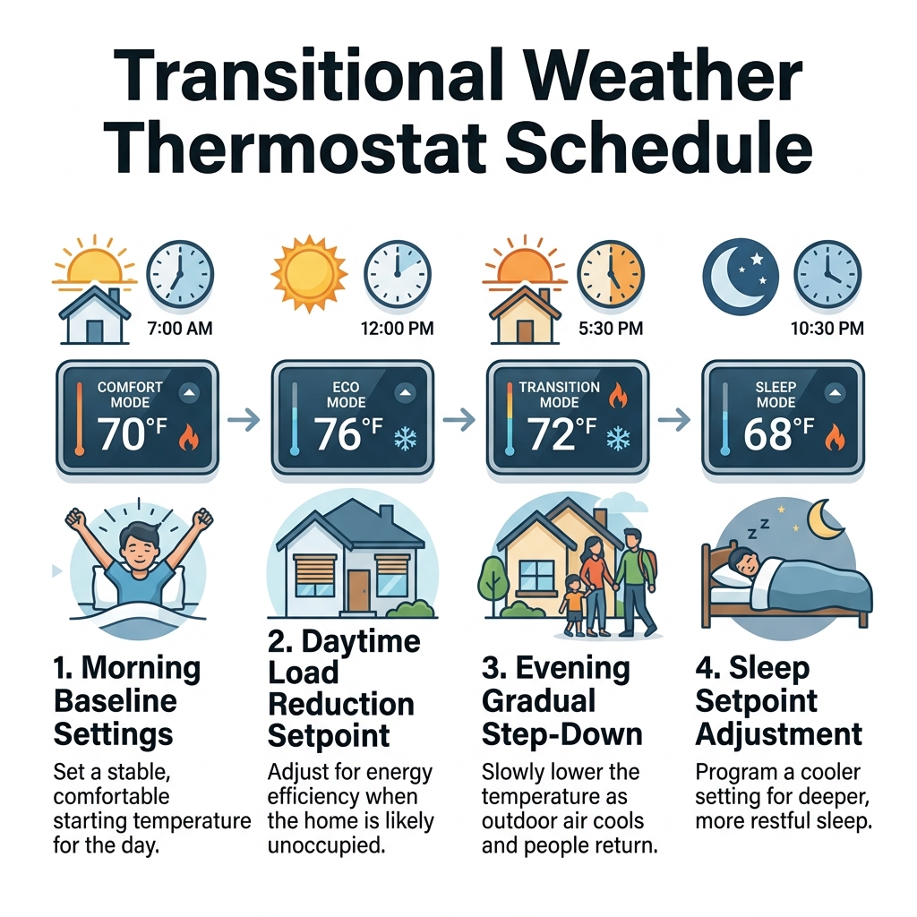 Transitional Weather Thermostat Schedule
