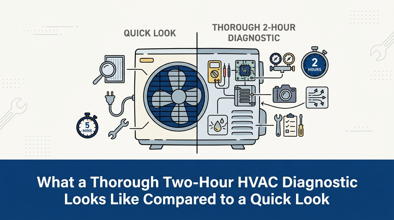 What a Thorough Two-Hour HVAC Diagnostic Looks Like Compared to a Quick Look