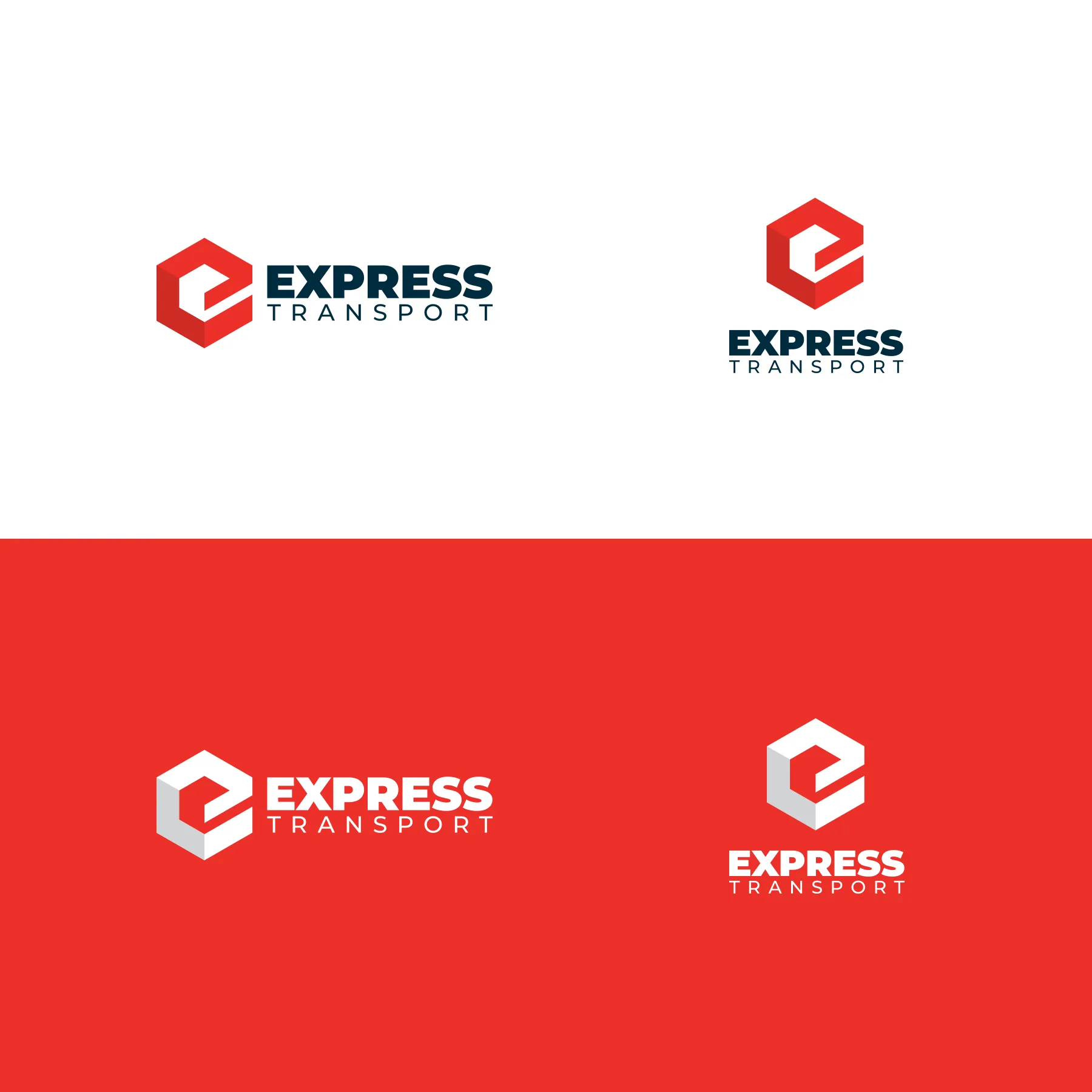 Mehrere Versionen des Logos, darunter farbige und monochrome Varianten auf weissem und rotem Hintergrund.