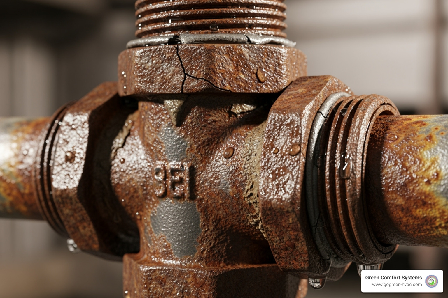corroded gas pipe fitting - gas line repair