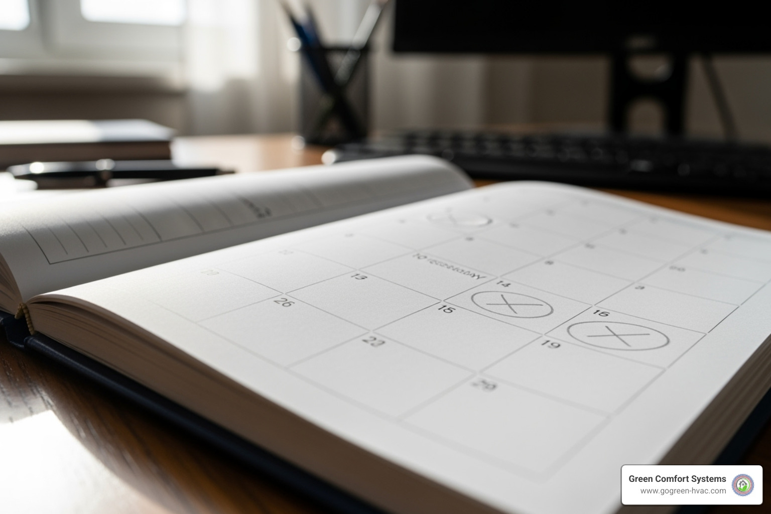 calendar with a recurring "Change Filter" reminder - furnace filter replacement
