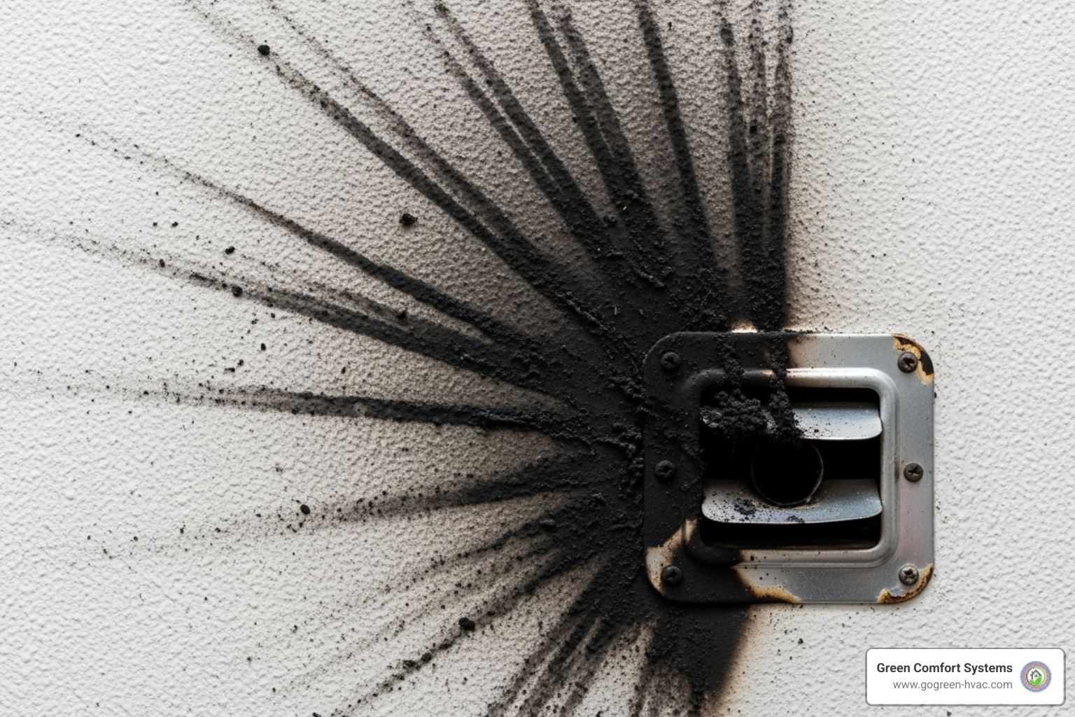 soot stains on wall - furnace carbon monoxide