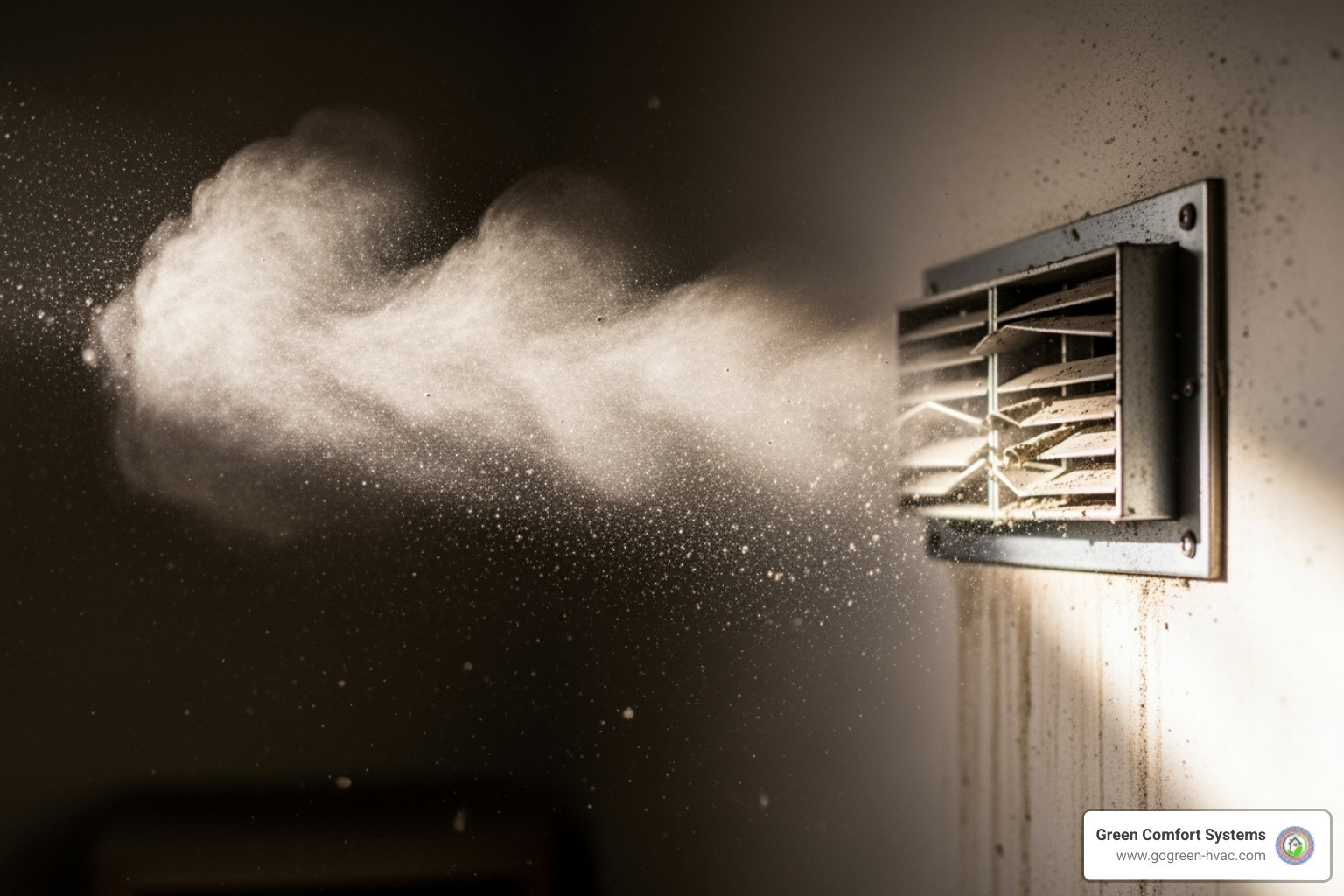 dust blowing from a vent - air duct cleaning forest hill