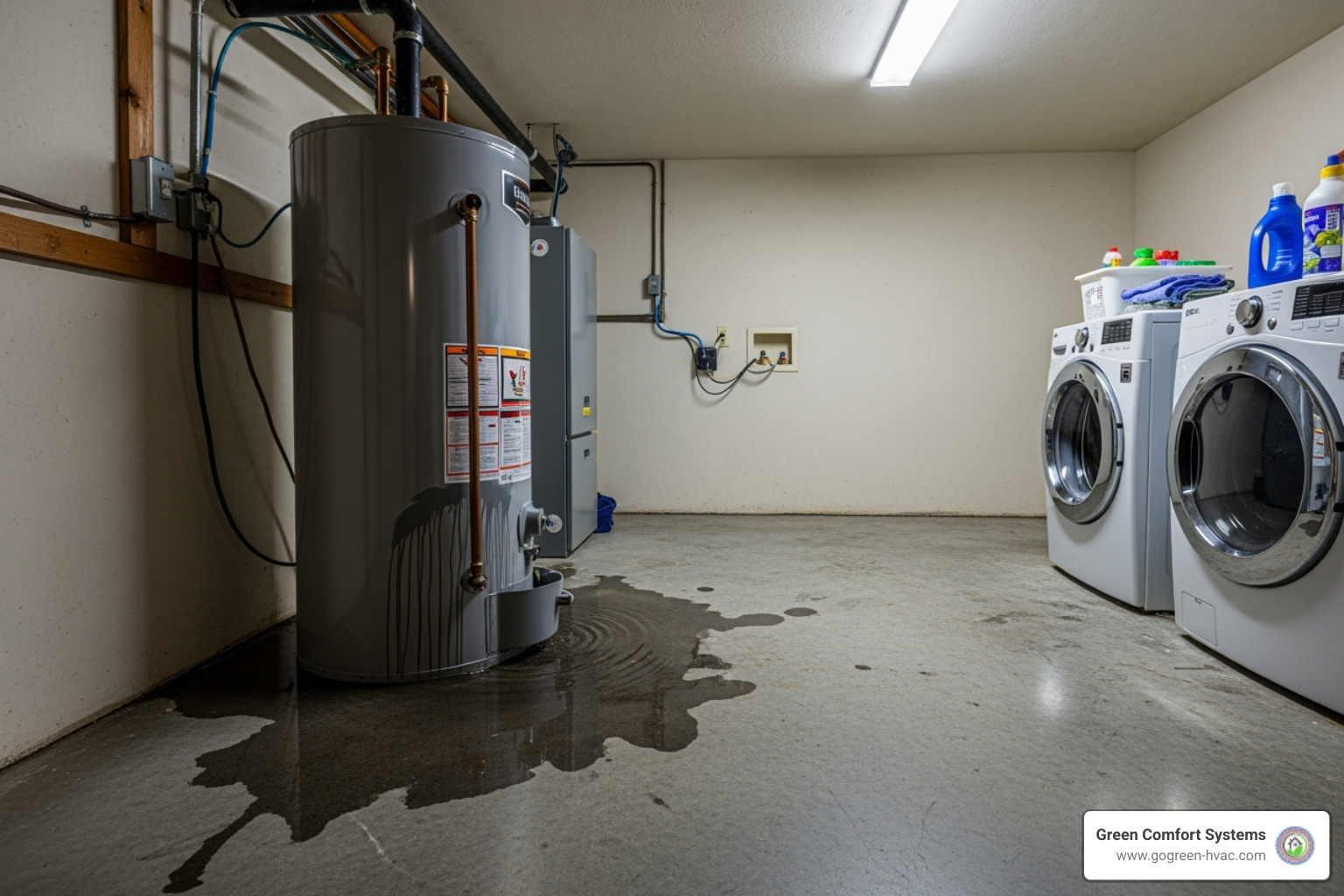 water pooling at the base of a water heater tank - water heater repair forest hills