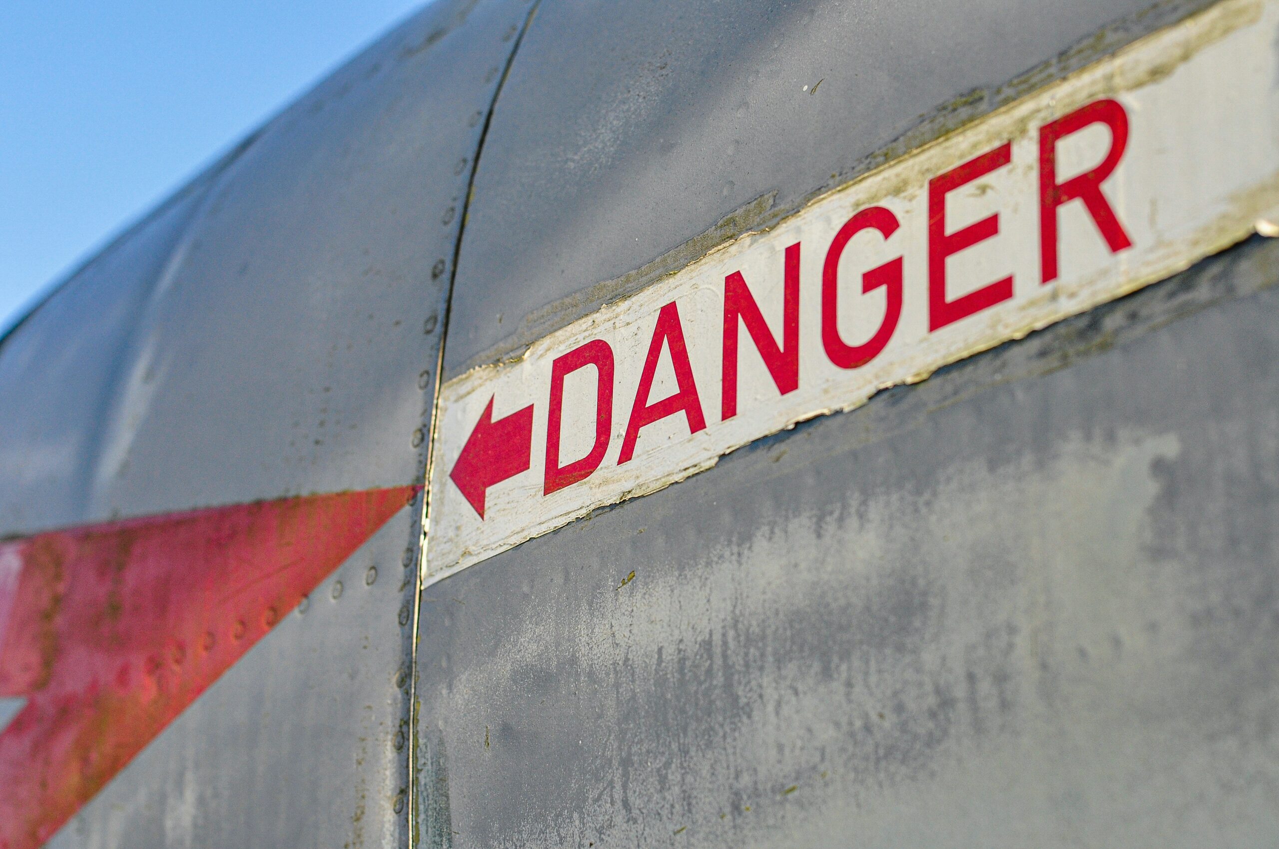 Danger: Gas Leak warning sign - gas line repair Danger: Gas Leak warning sign - gas line repair