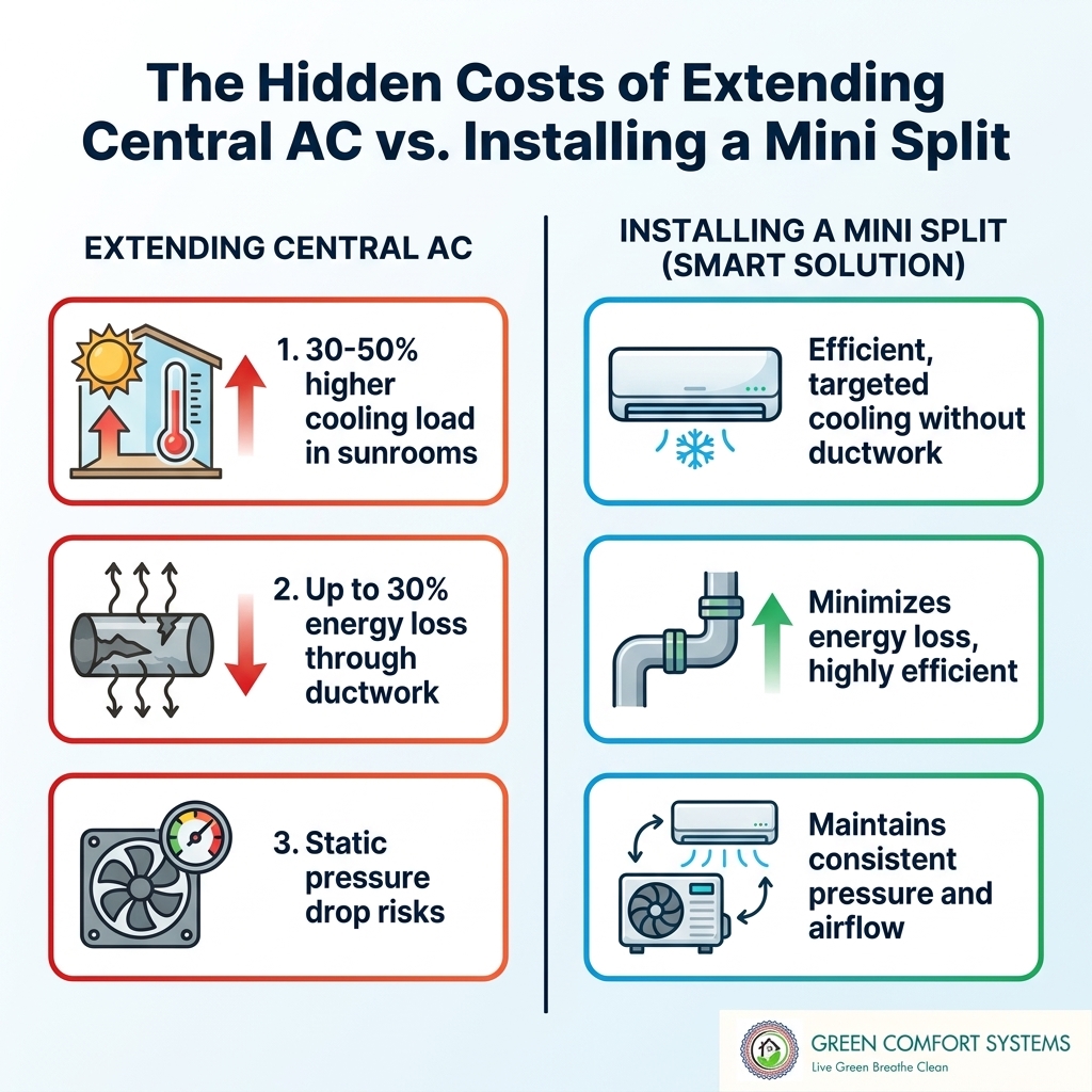 The Hidden Costs of Extending Central AC vs. Installing a Mini Split