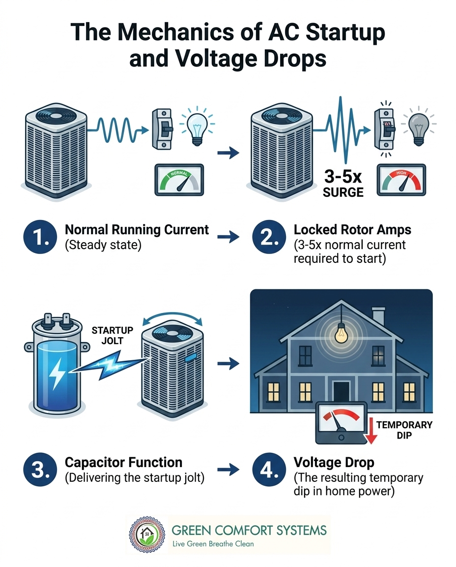 The Mechanics of AC Startup and Voltage Drops