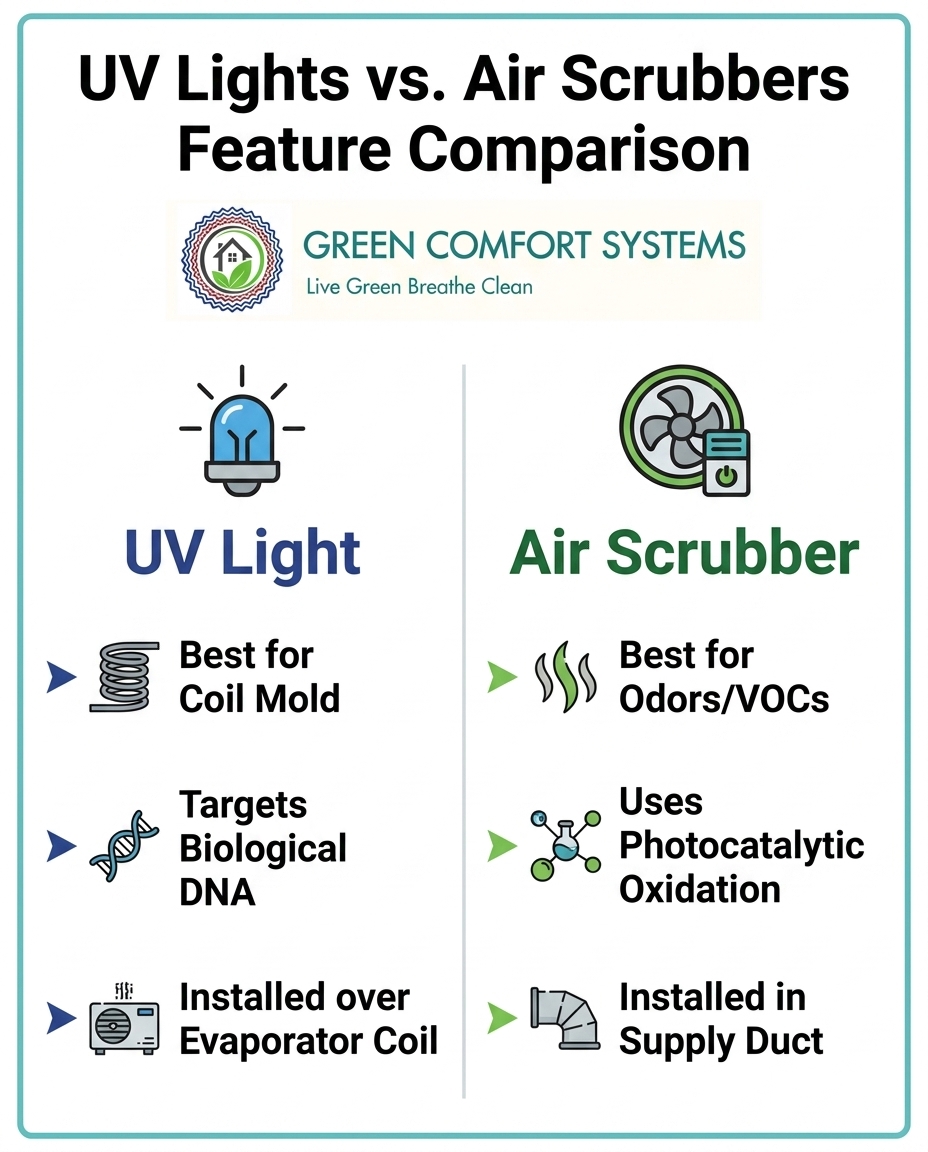 UV Lights vs. Air Scrubbers Feature Comparison