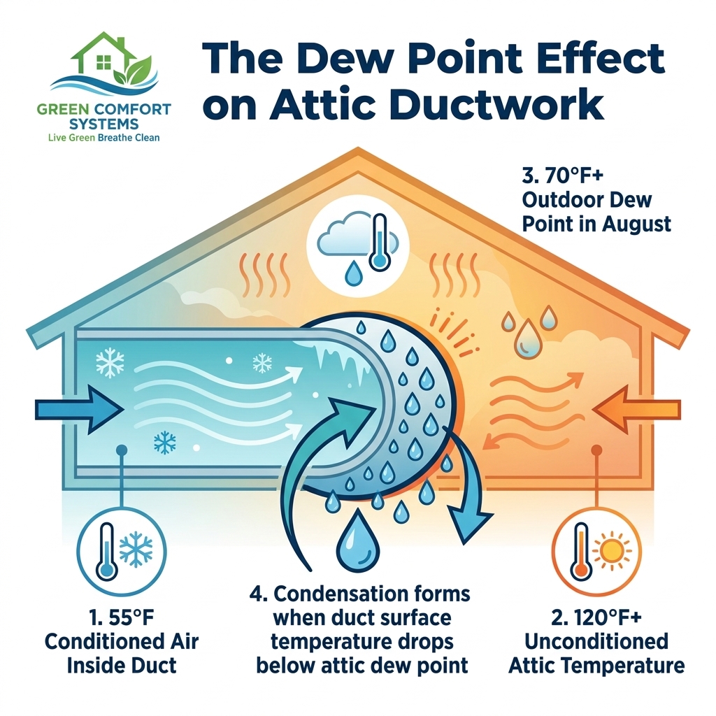 The Dew Point Effect on Attic Ductwork