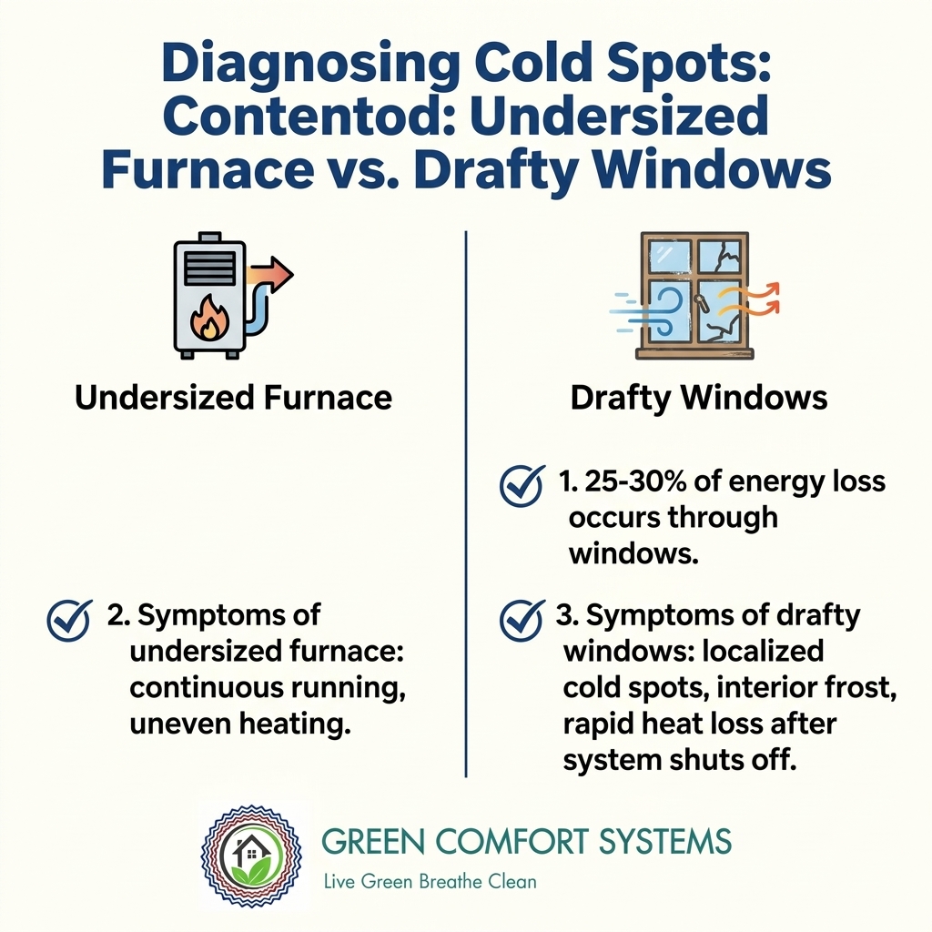 Diagnosing Cold Spots: Undersized Furnace vs. Drafty Windows
