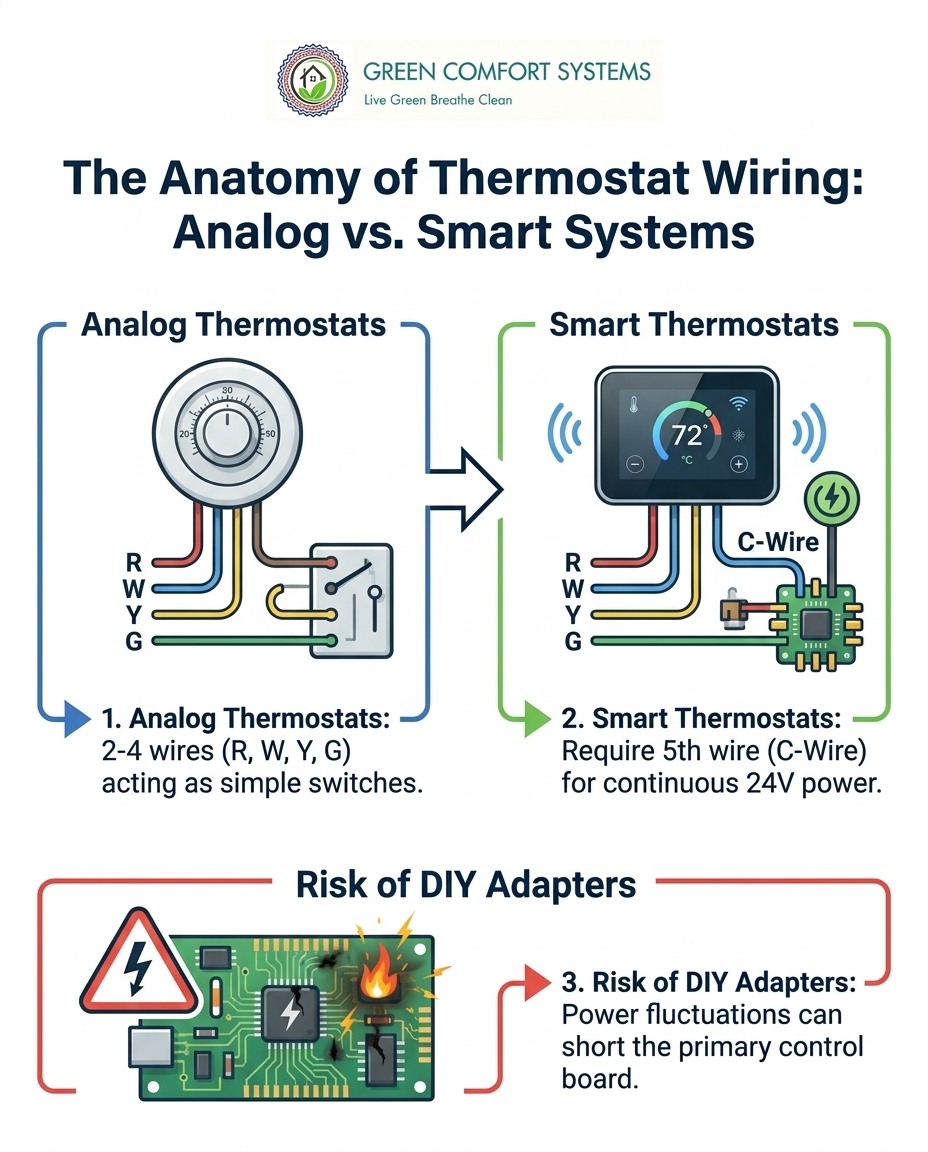 The Anatomy of Thermostat Wiring: Analog vs. Smart Systems