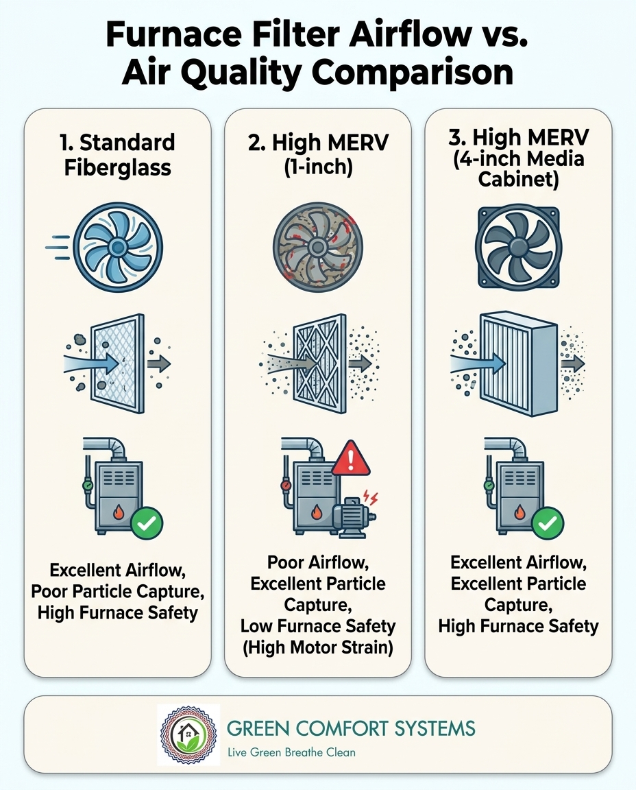 Furnace Filter Airflow vs. Air Quality Comparison