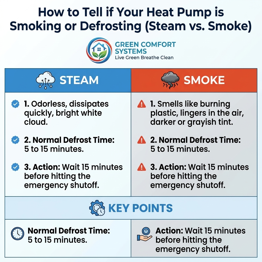 How to Tell if Your Heat Pump is Smoking or Defrosting (Steam vs. Smoke)