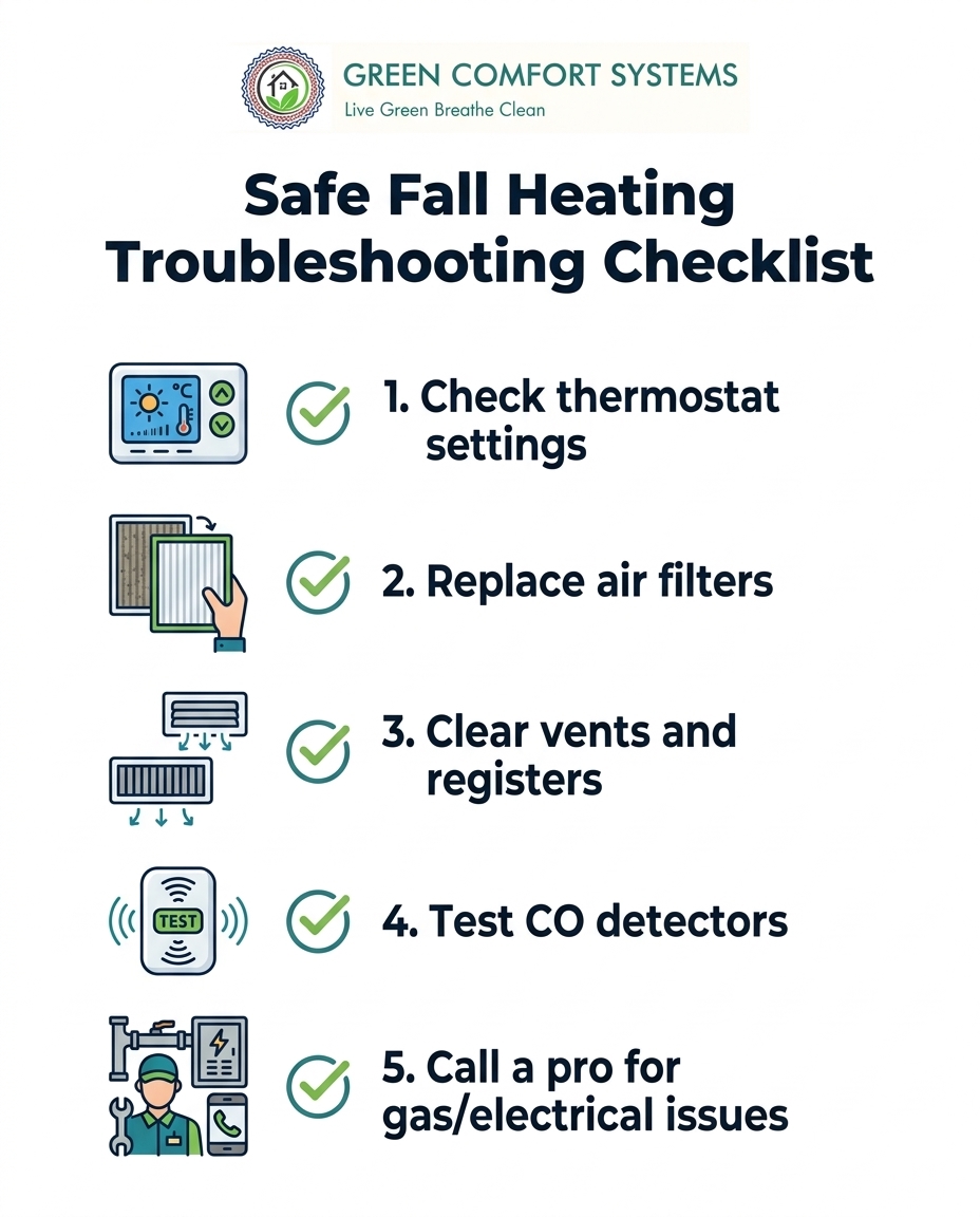 Safe Fall Heating Troubleshooting Checklist