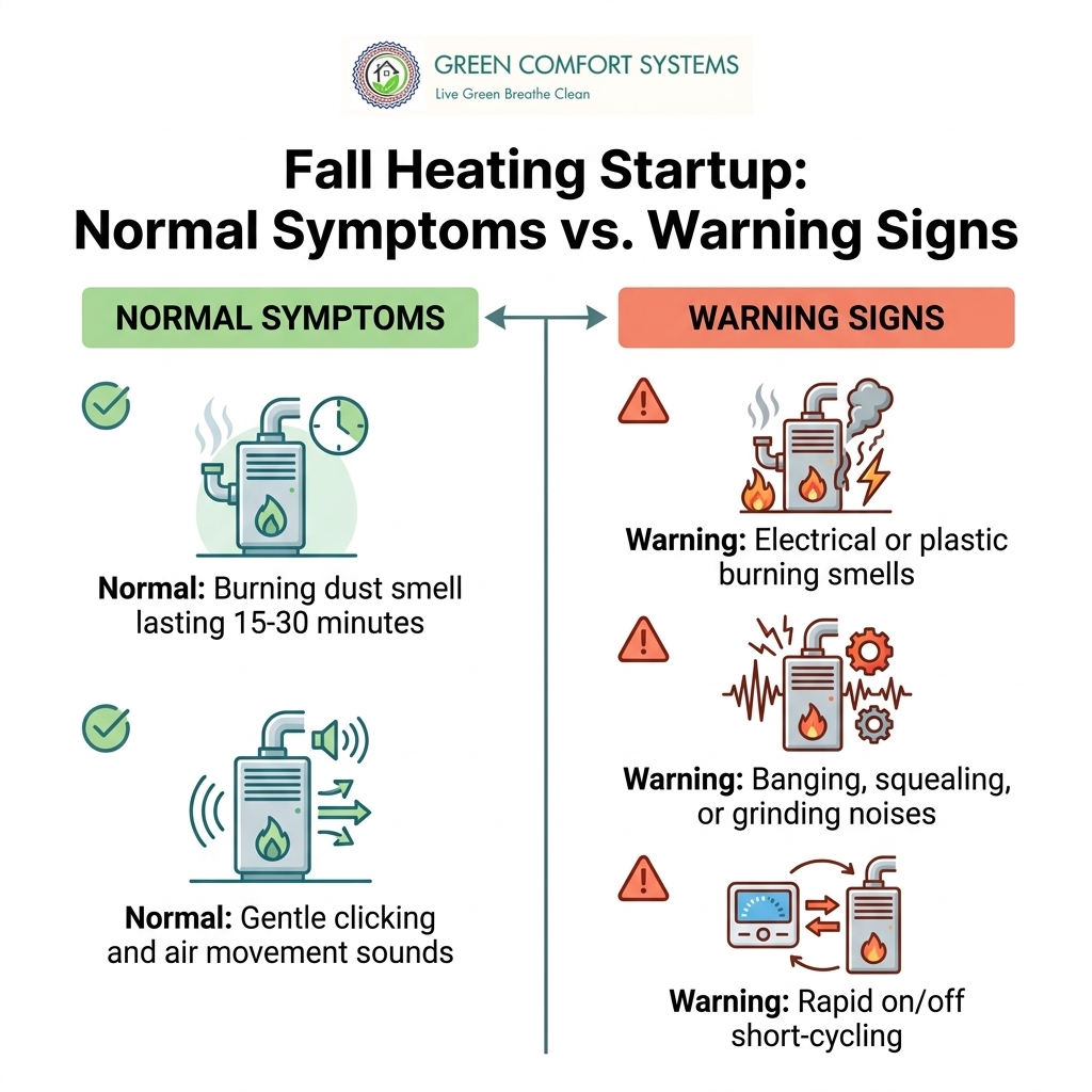 Fall Heating Startup: Normal Symptoms vs. Warning Signs