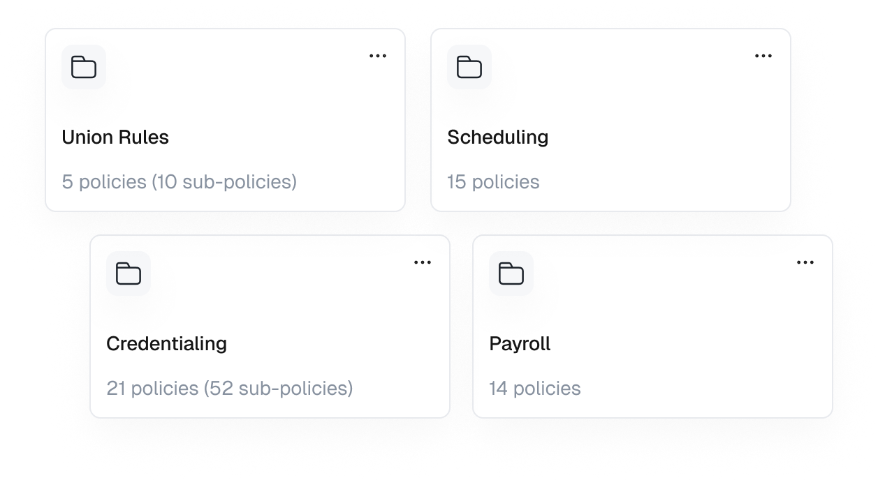 Teambridge policy library policy cards