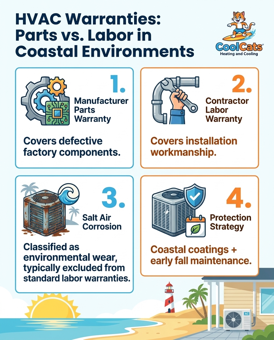 HVAC Warranties: Parts vs. Labor in Coastal Environments