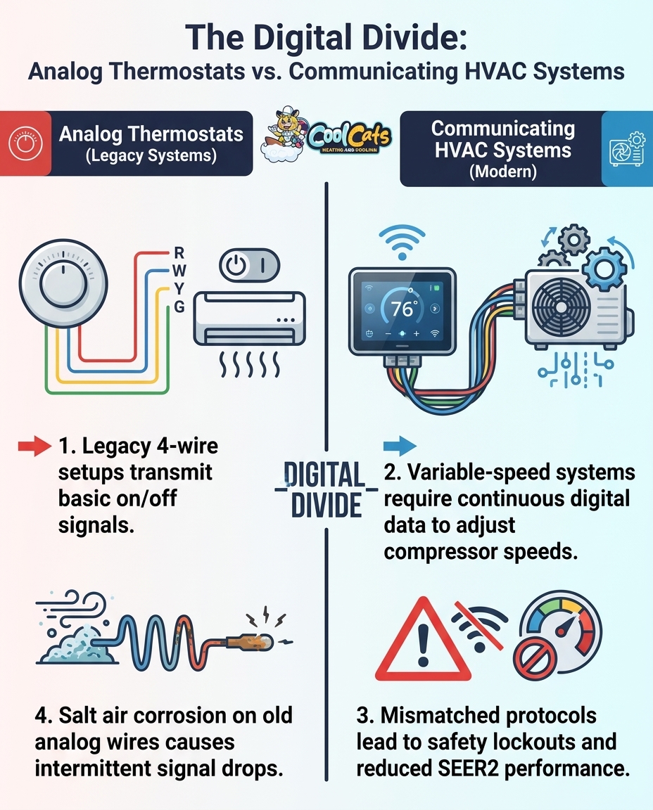 The Digital Divide: Analog Thermostats vs. Communicating HVAC Systems