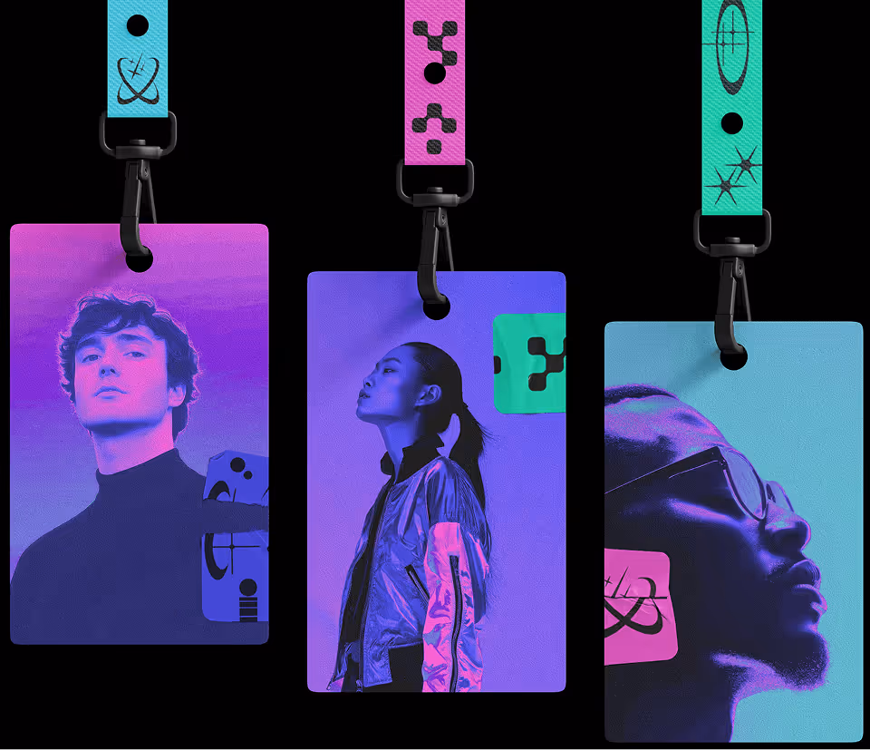 identity badges from a crypto blockchain marketing conference