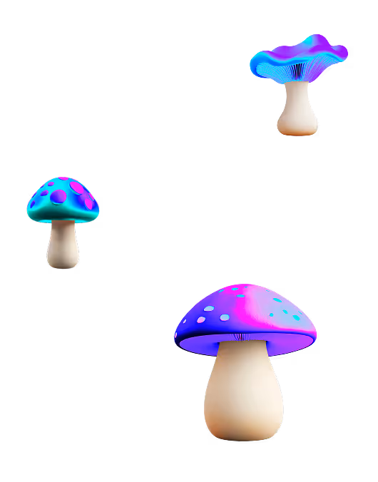 floating mushrooms blockchain crypto