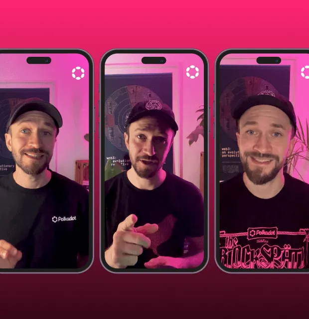 phones showing think pink marketing campaign, a polkadot crypto marketing series