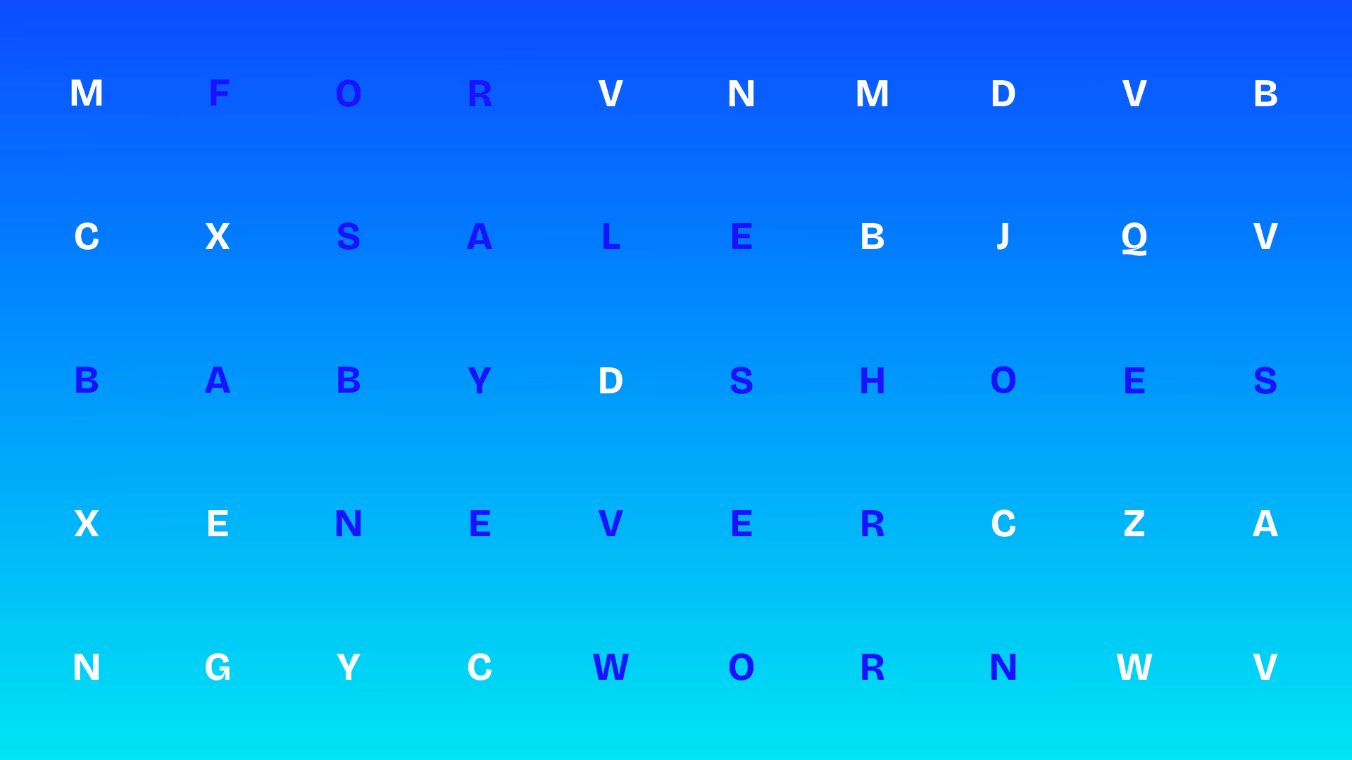 random letters spaced across a grid representing minimalist writing techniques