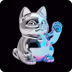 chrome cat waving hello marketing invitation