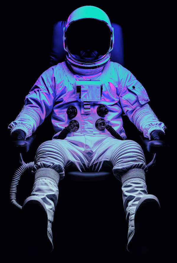 astronaut with cyberpunk vibes blockchain marketing