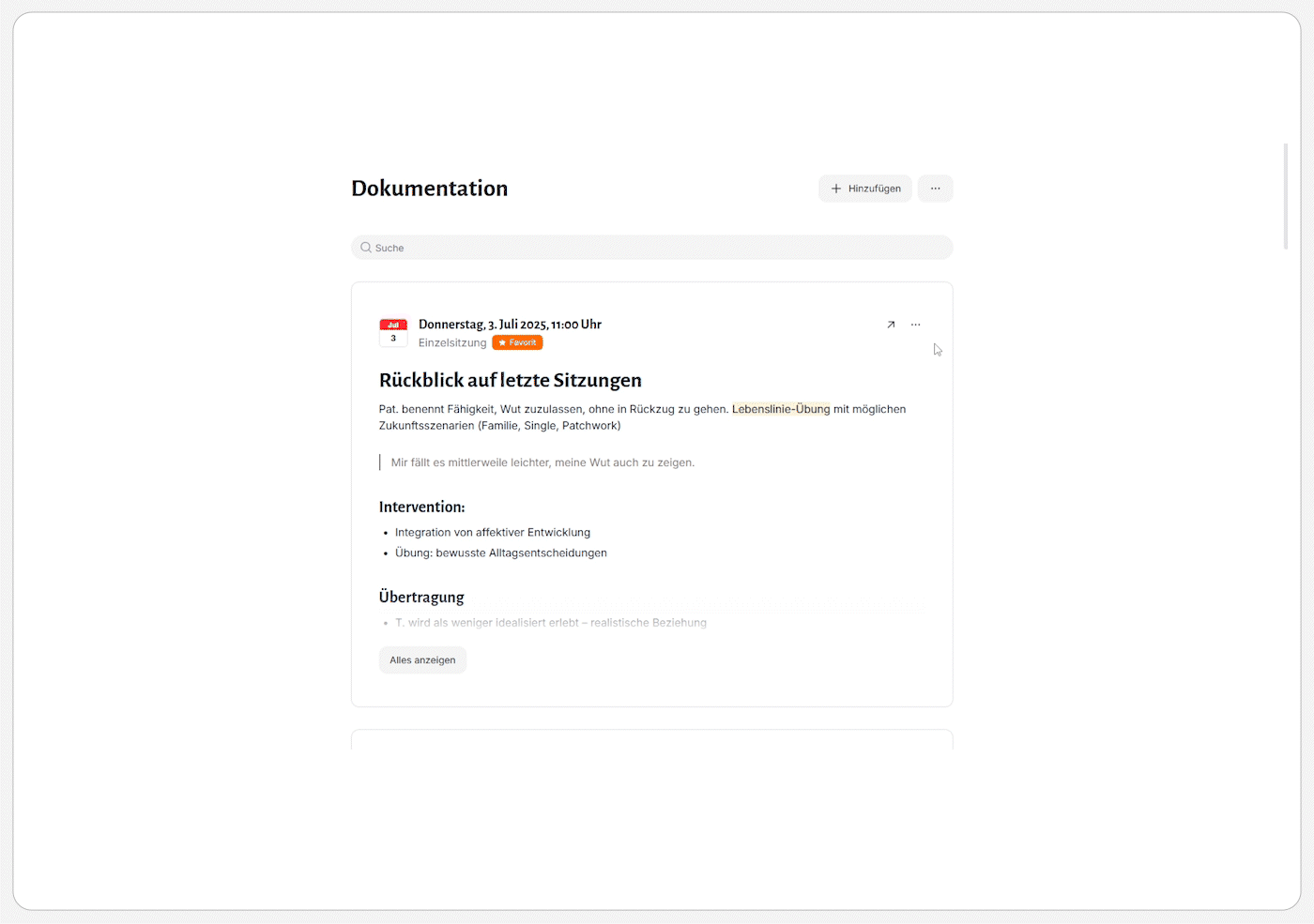 Dokumentation in Elefant®: Versionshistorie aufrufen