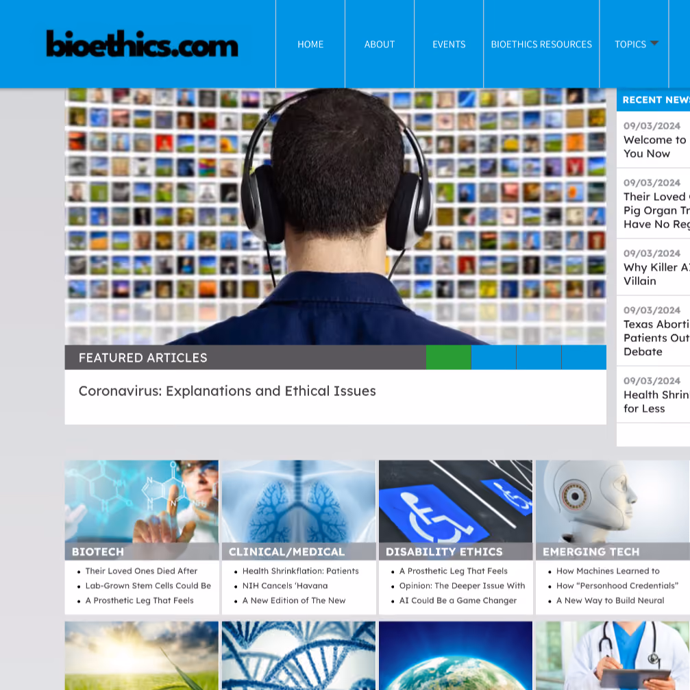 bioethics.com homepage