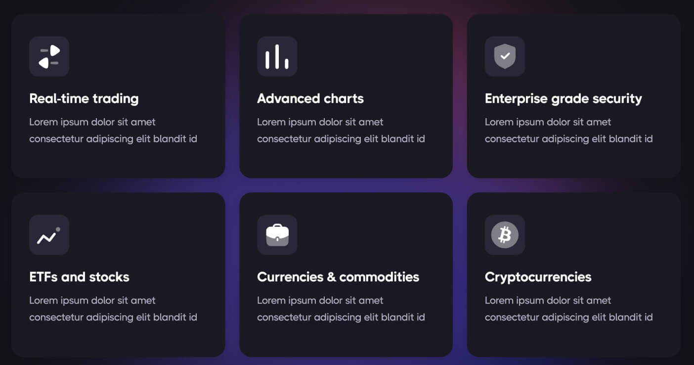 Iconos y gráficos - Dark X Webflow Template