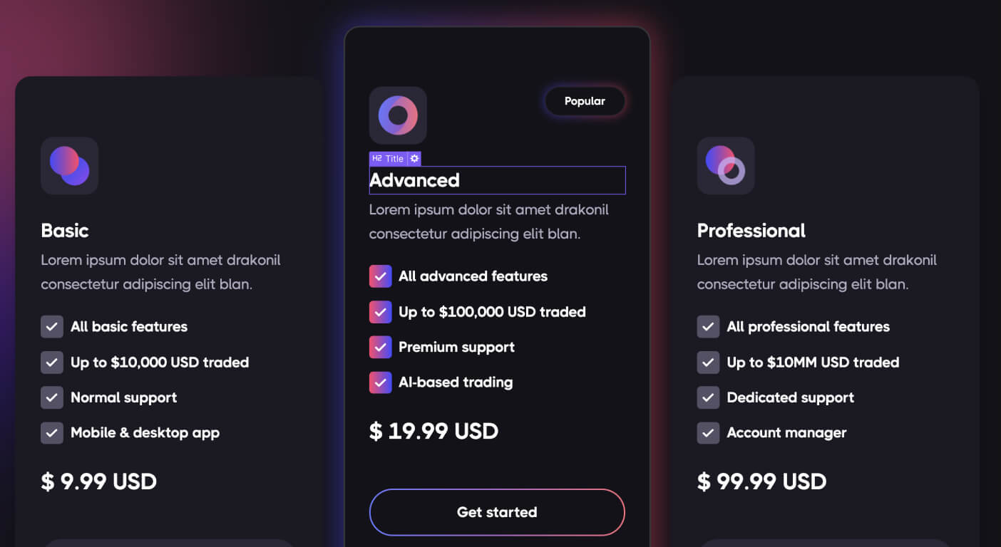 eCommerce Products - Plantilla Dark X Webflow